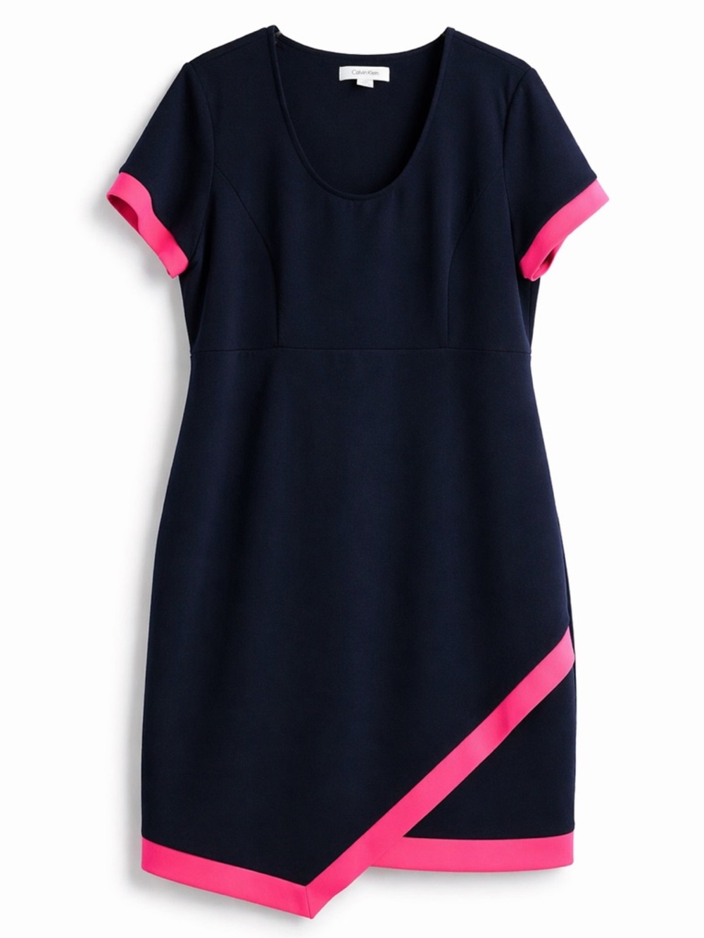 Nicki Minaj Dress XXL Asymmetrical Colorblock Navy Pink Stretch